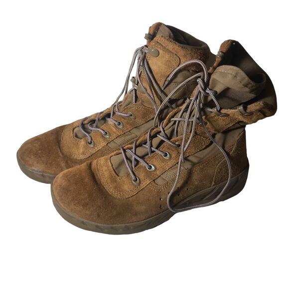 Rocky Military lace up Rugged tan Suede Outdoor Boots men\'s sz 5w women\'s 6.5 main image 4